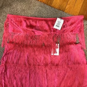 Showpo Pink Fringe Skirt Set